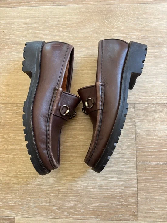 Gucci Brown Leather Horsebit Loafers - Picture 4 of 6